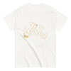 unisex-classic-tee-white-front-69f9404a2abd8 Abstract Human Line Art T-Shirt – Minimalist Gold Figure Graphic Tee | Modern Streetwear Unisex Shirt