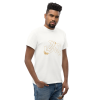 unisex-classic-tee-white-right-front-69f9404a2fe2d Abstract Human Line Art T-Shirt – Minimalist Gold Figure Graphic Tee | Modern Streetwear Unisex Shirt